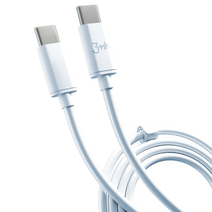 USB-C Data- og ladekabel - USB-C 3MK Hyper, 100W, 2m, Hvit