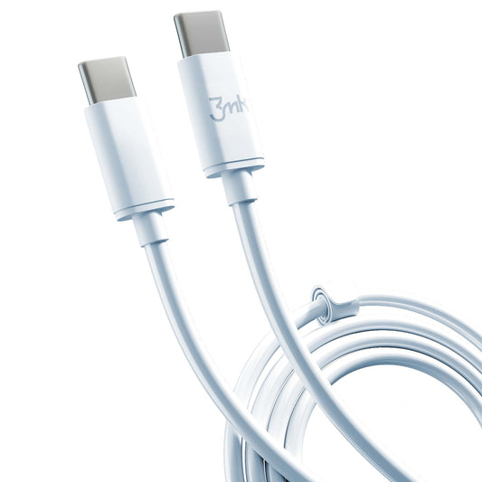 USB-C Data- og ladekabel - USB-C 3MK Hyper, 100W, 2m, Hvit