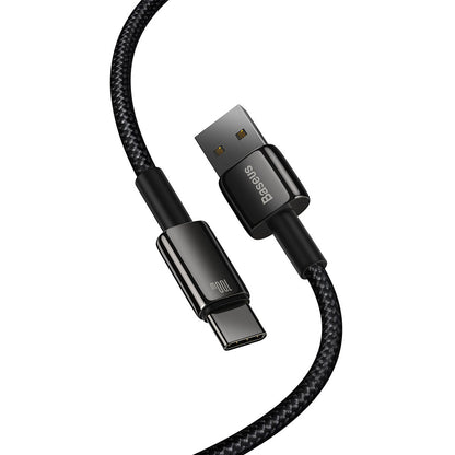Baseus Tungsten Gold USB-A til USB-C data- og ladekabel, 100 W, 2 m, svart CAWJ00010101 