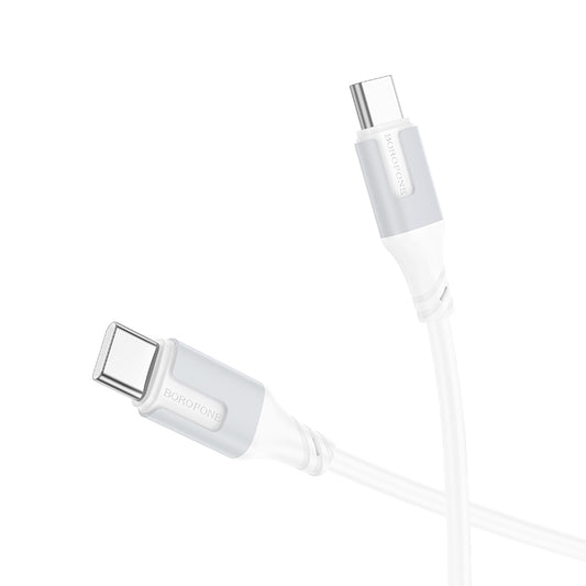 USB-C data- og ladekabel - USB-C Borofone BX101 Creator, 60W, 1m, Hvit