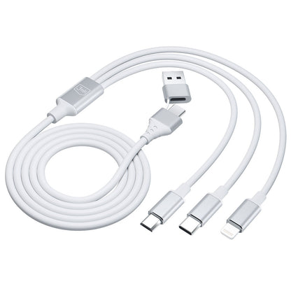 Ladekabel USB-A / USB-C - Lightning / microUSB / USB-C 3MK Hyper 3in1, 12W, 1.5m, Hvit