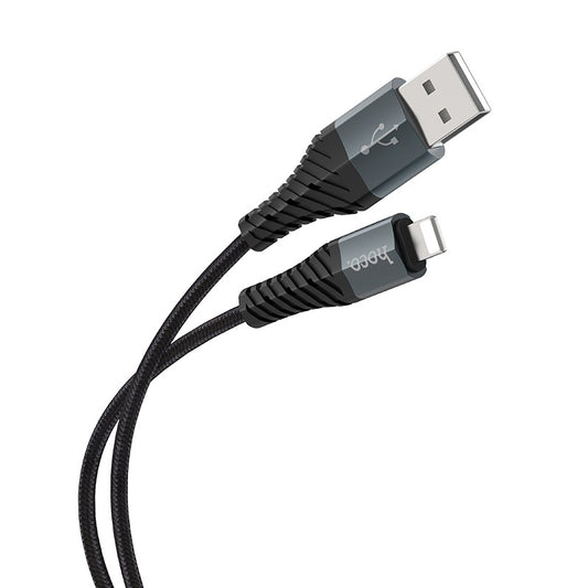 Data- og ladekabel USB-A - Lightning HOCO X38 Cool, 18 W, 1 m, svart 