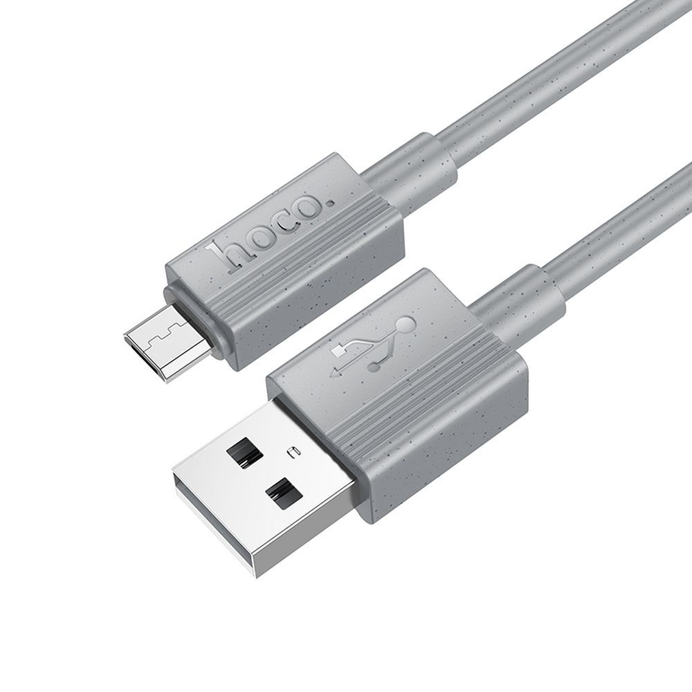 USB-A - microUSB Lade- og datakabel HOCO X107, 18W, 1m, Grå