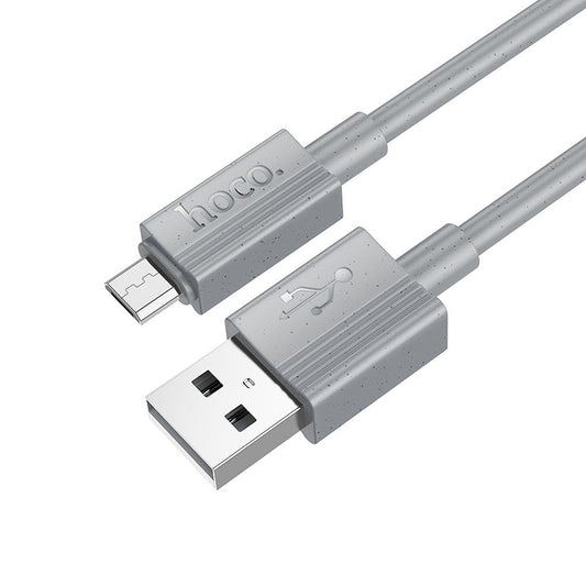 USB-A - microUSB Lade- og datakabel HOCO X107, 18W, 1m, Grå