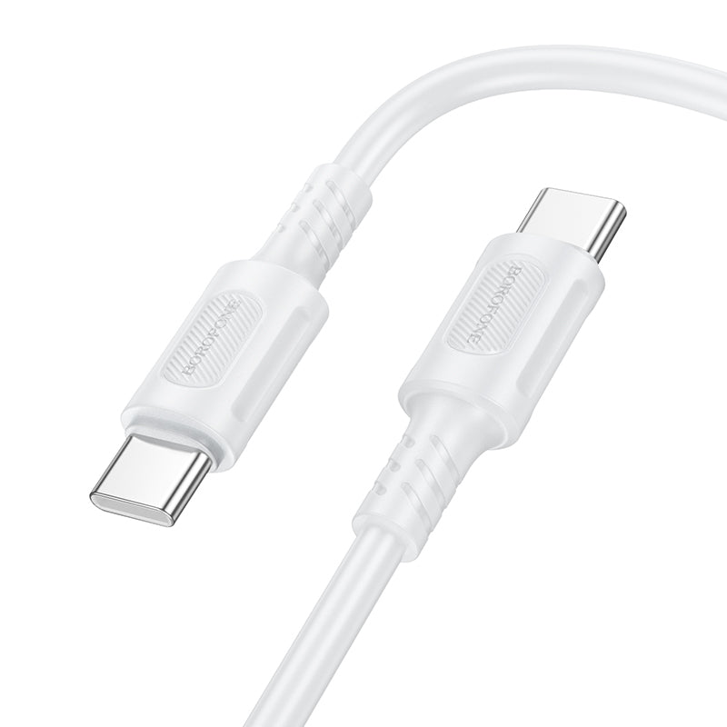USB-C data- og ladekabel - USB-C Borofone BX111 Feliz, 60W, 1m, hvit 