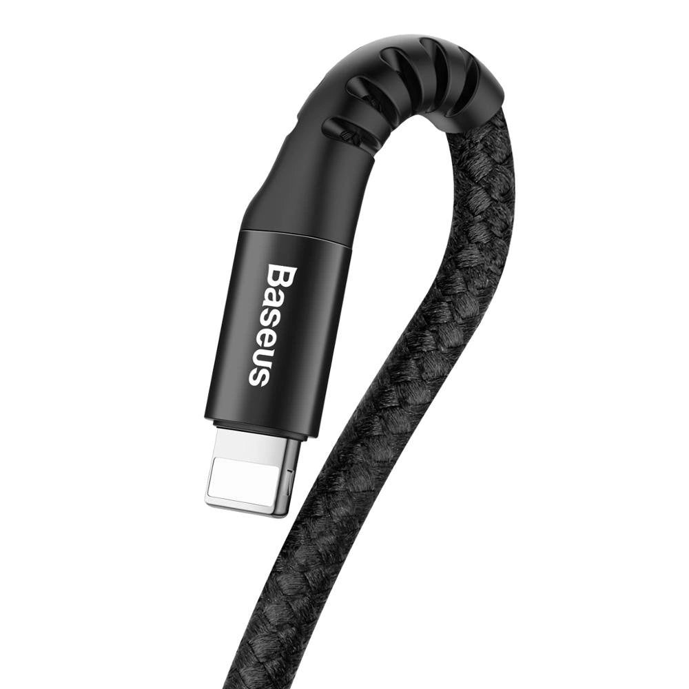 Data- og ladekabel USB-A - Lightning Baseus Fish Eye Spring, 18 W, 1 m, svart CALSR-01 CALSR-01
