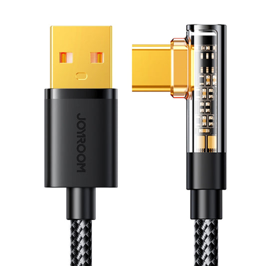 USB-A - USB-C Joyroom S-UC027A6 Angled data- og ladekabel, 60W, 1.2m, Svart