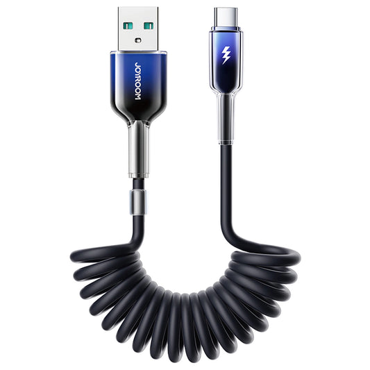 USB-A - USB-C Joyroom S-A43 Crystal data- og ladekabel, 60W, 1.5m, Svart