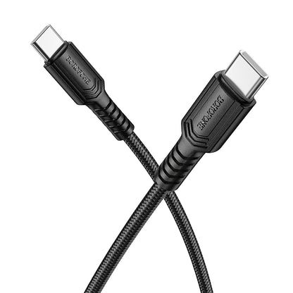 USB-C til USB-C data- og ladekabel Borofone BX116 Certain, 60W, 1m, Svart