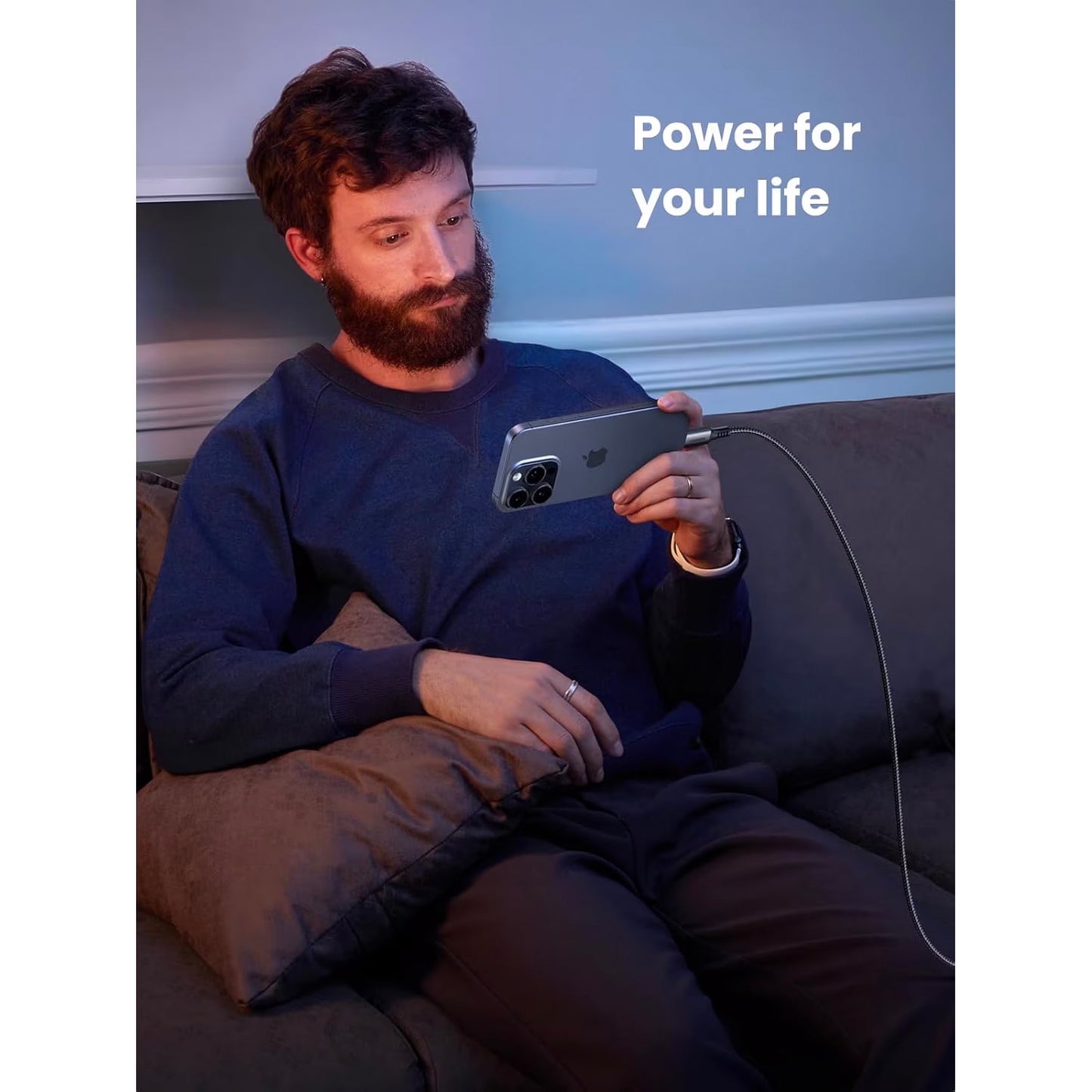 USB-C data- og ladekabel - USB-C UGREEN US567, 60 W, 1 m, grå 