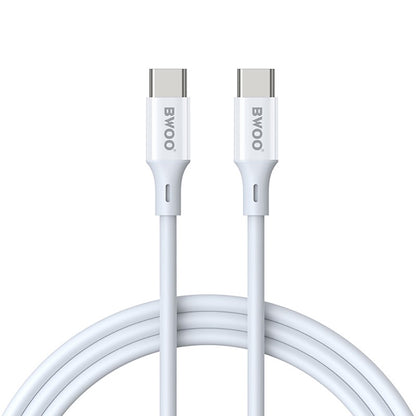 USB-C data- og ladekabel - USB-C BWOO X282, 60W, 1m, Hvit