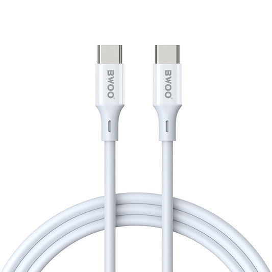 USB-C data- og ladekabel - USB-C BWOO X282, 60W, 1m, Hvit
