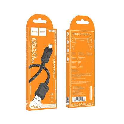 USB-A - microUSB data- og ladekabel HOCO Leader X94, 18W, 1m, Svart