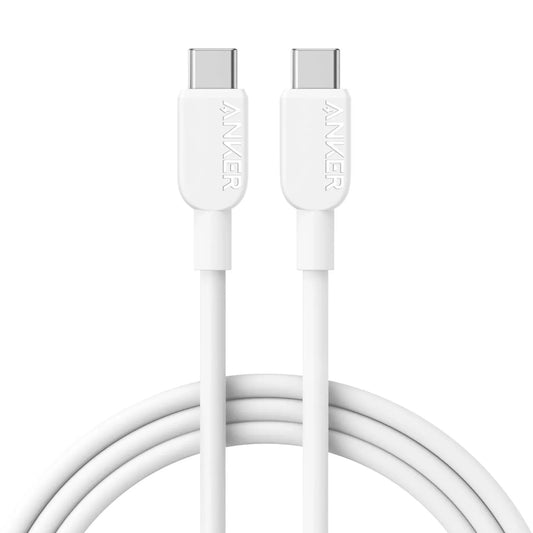 USB-C til USB-C Anker 310 data- og ladekabel, 240W, 0.9m, Hvit A81D5H21