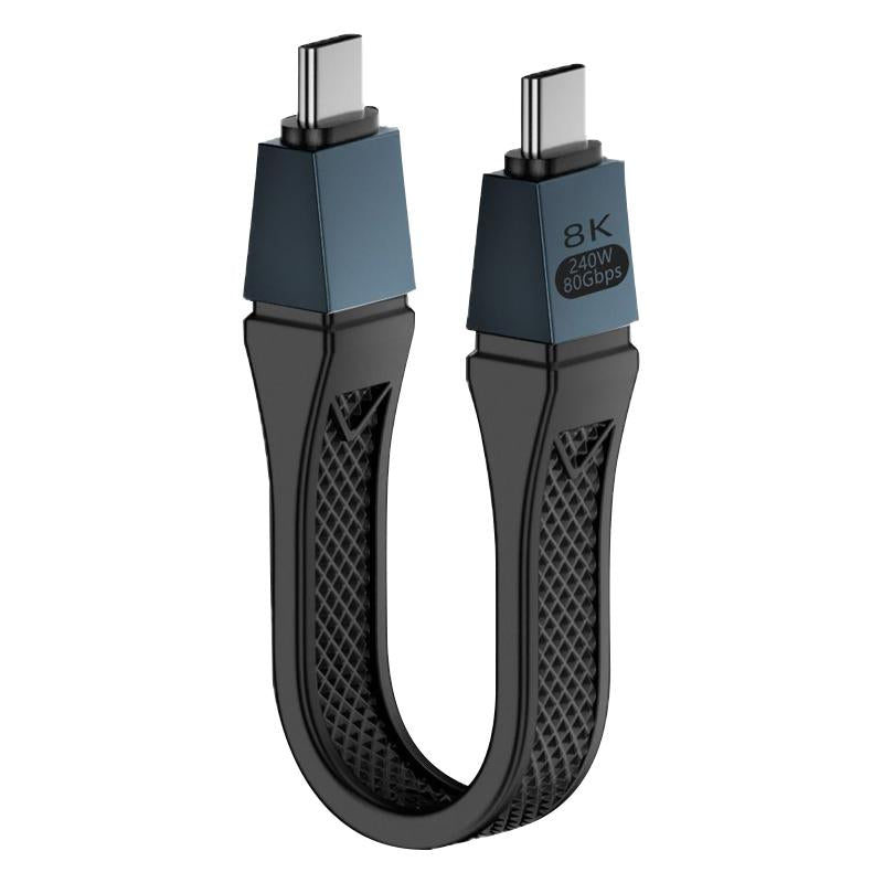 USB-C til USB-C OEM data- og ladekabel 8K Video, 240W, 0.13m, Svart