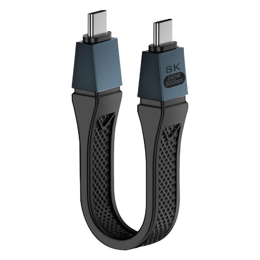 USB-C til USB-C OEM data- og ladekabel 8K Video, 240W, 0.13m, Svart
