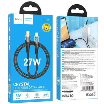 USB-C - Lightning Data- og Ladekabel HOCO U121, 27W, 1.2m, Svart