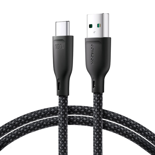 USB-A - USB-C Joyroom Multi-Color S-A34 data- og ladekabel, 100W, 1m, Svart