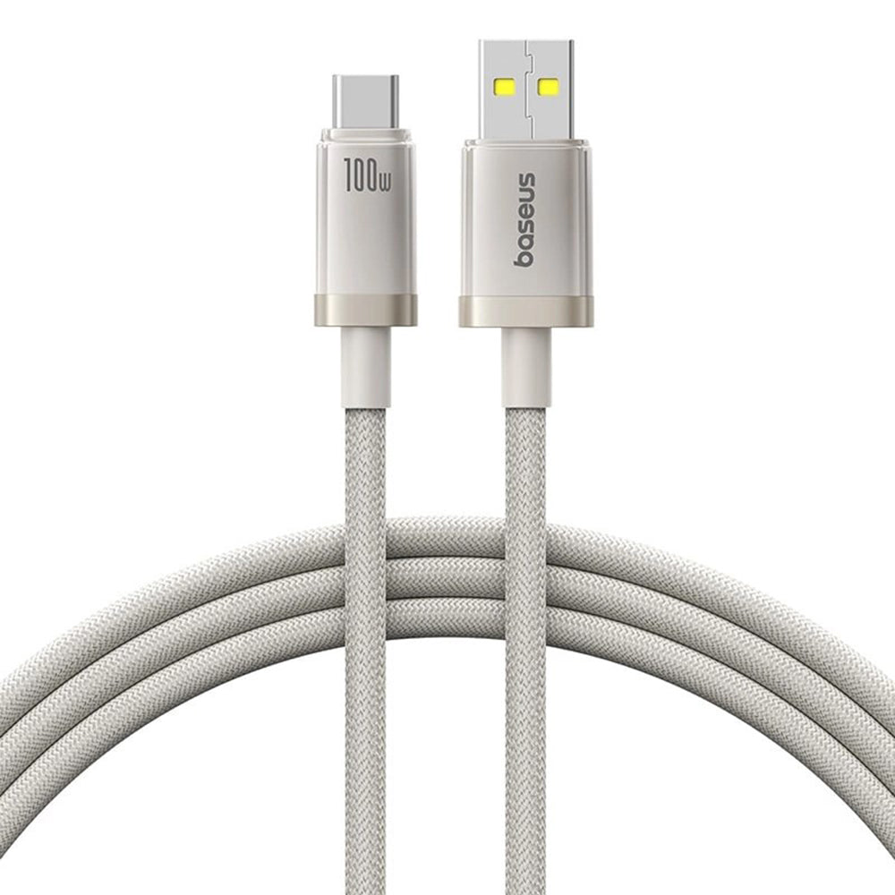 USB-A - USB-C Baseus Titanium data- og ladekabel, 100W, 2m, Sølv P10378102G21-02