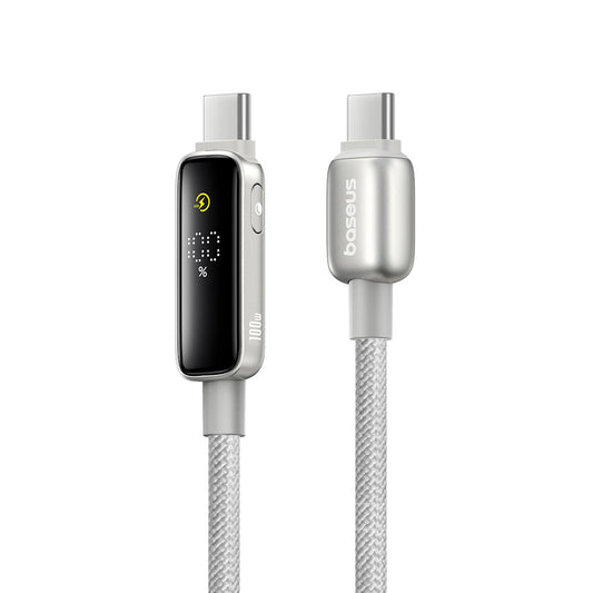 USB-C til USB-C Baseus Vipow Display data- og ladekabel, 100W, 1m, Grå P10381802851-00