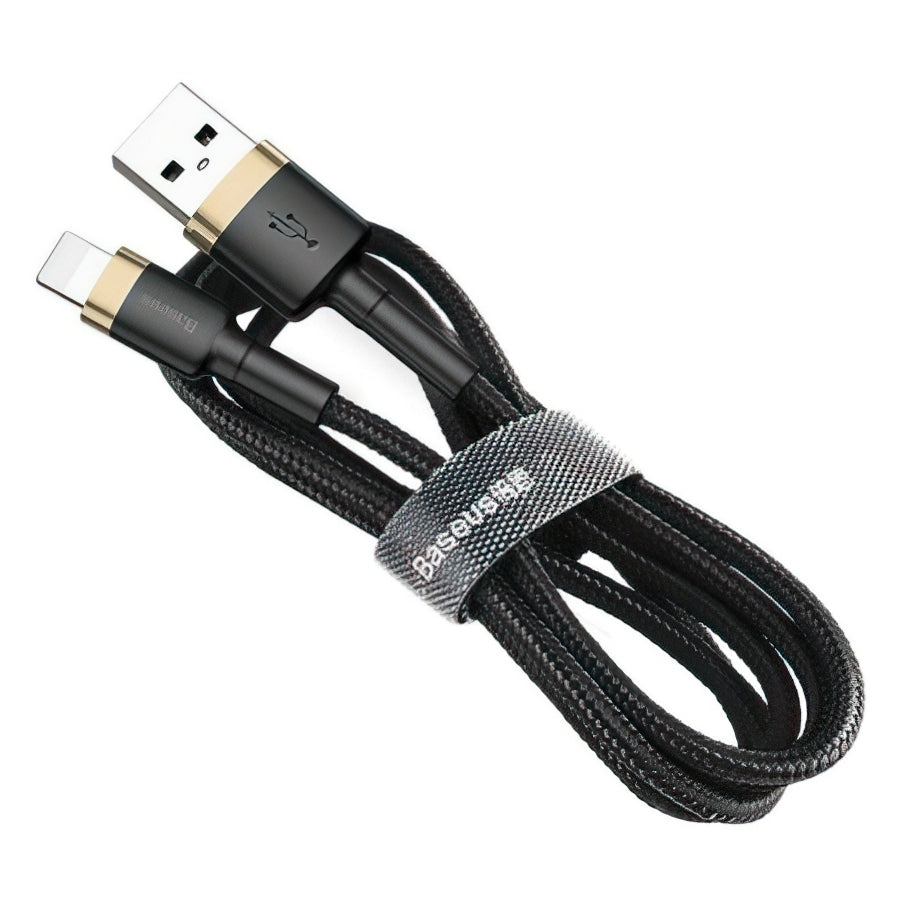 USB-A - Lightning Baseus Cafule data- og ladekabel, 18W, 3m, Gull CALKLF-RV1