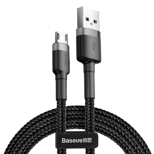 USB-A - microUSB Baseus Cafule data- og ladekabel, 18W, 2m, Grå CAMKLF-CG1