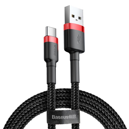 USB-A - USB-C Baseus Cafule data- og ladekabel, 18W, 3m, Rød CATKLF-U91