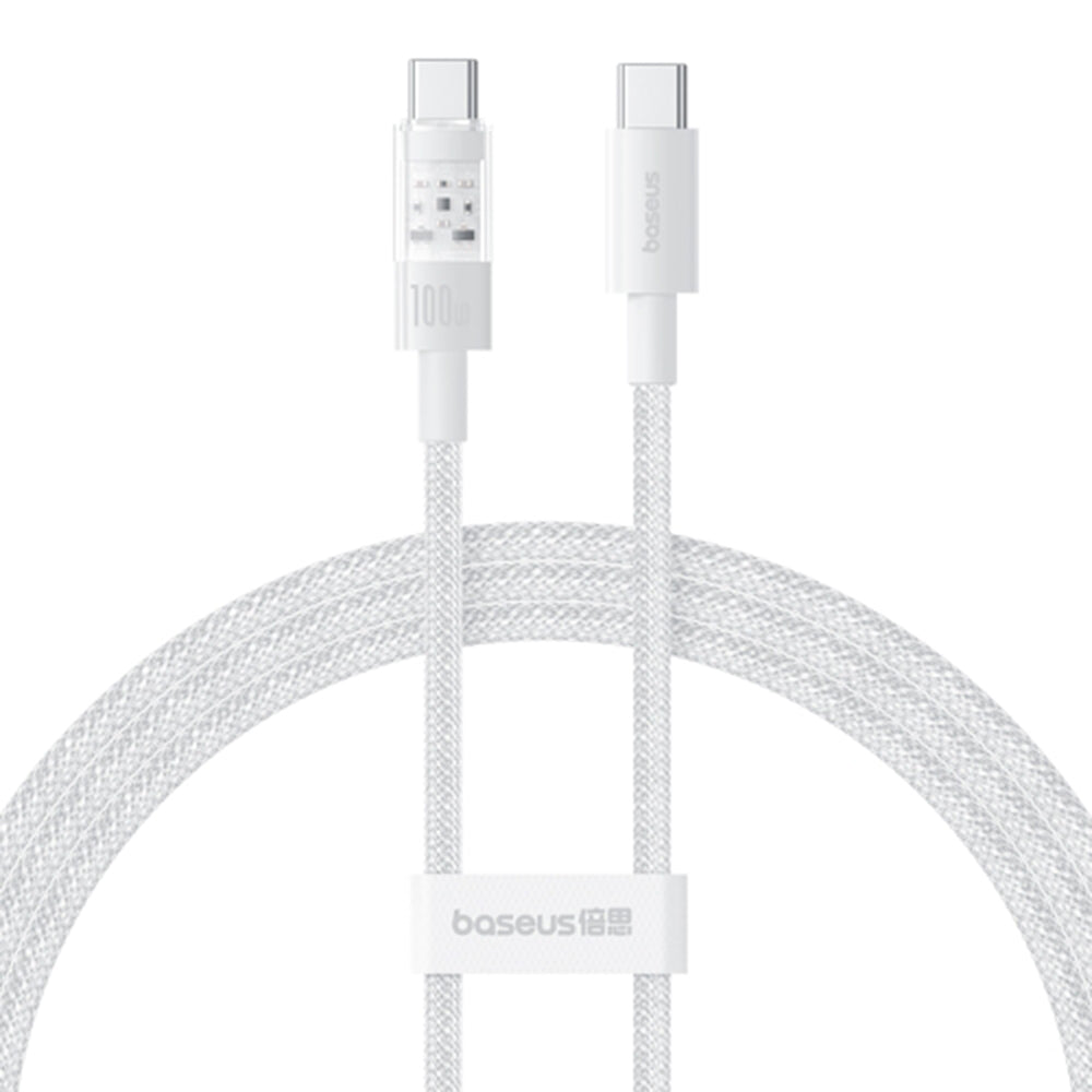 USB-C - USB-C Baseus Gem data- og ladekabel, 100W, 2m, Hvit P10373000211-01