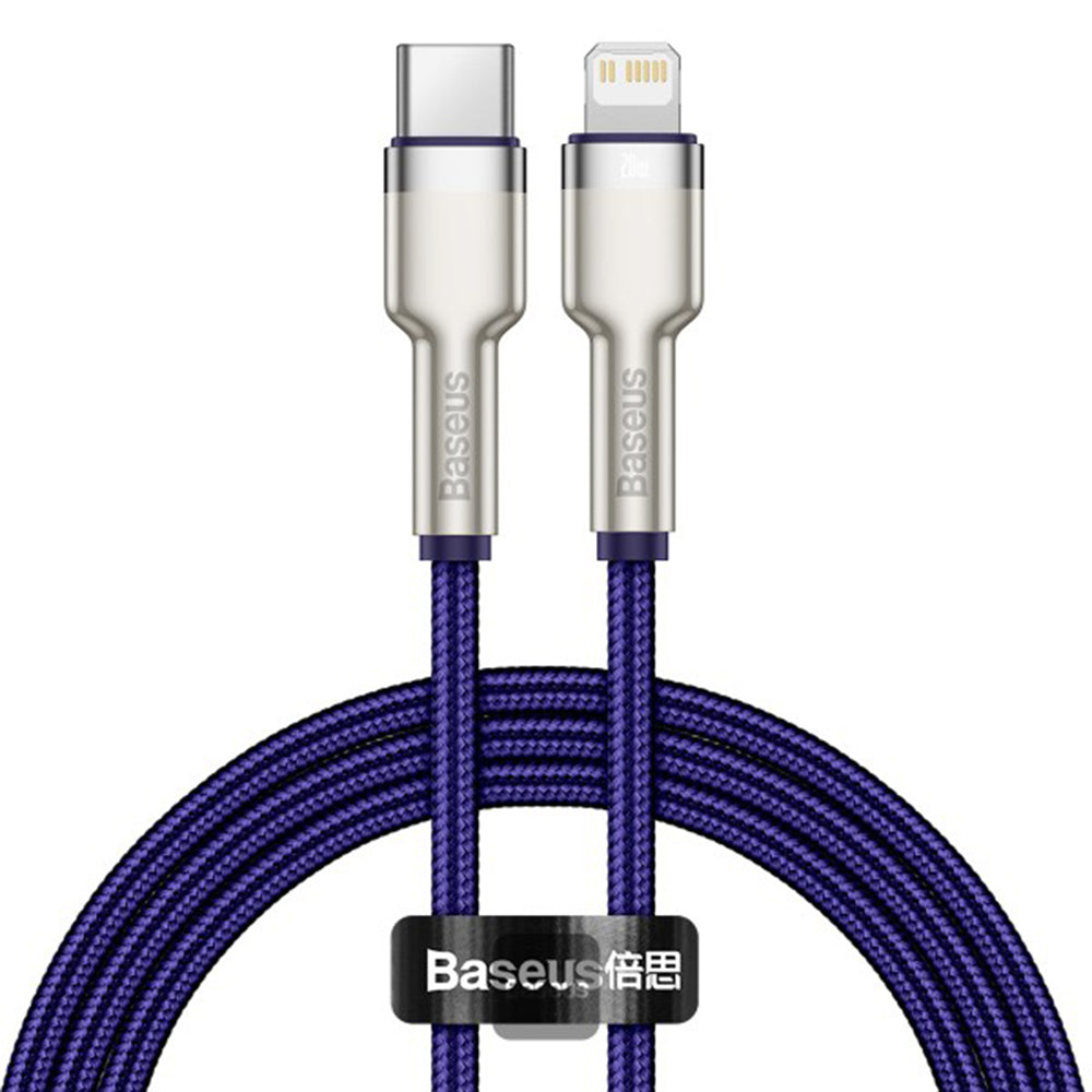 USB-C - Lightning Baseus Cafule Metal Series data- og ladekabel, 20W, 1m, Lilla CATLJK-A05