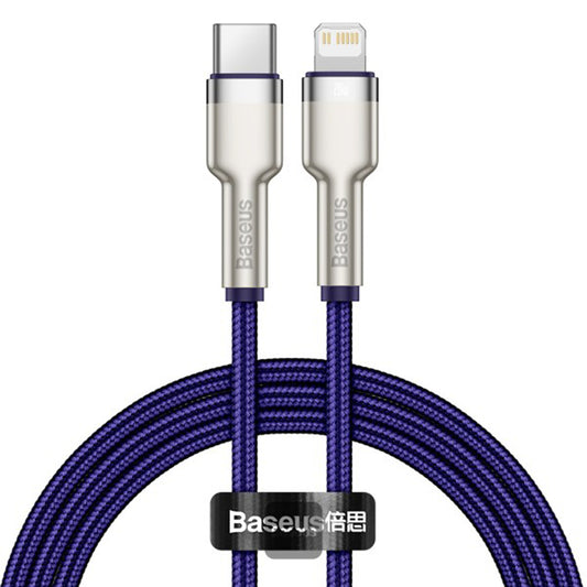 USB-C - Lightning Baseus Cafule Metal Series data- og ladekabel, 20W, 1m, Lilla CATLJK-A05