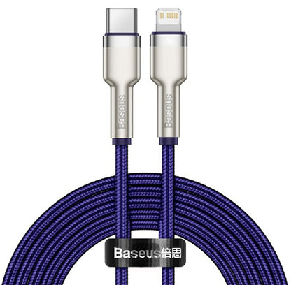 USB-C - Lightning Baseus Cafule Metal Series data- og ladekabel, 20W, 2m, Lilla CATLJK-B05