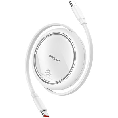 USB-C til USB-C Baseus Free2Draw Mini Retractable Data- og Ladekabel, 100W, 1m, Hvit P10364500211-00