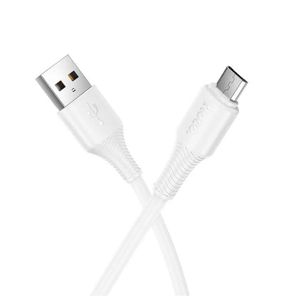 USB-A - microUSB HOCO X120 data- og ladekabel, 18W, 1m, Hvit
