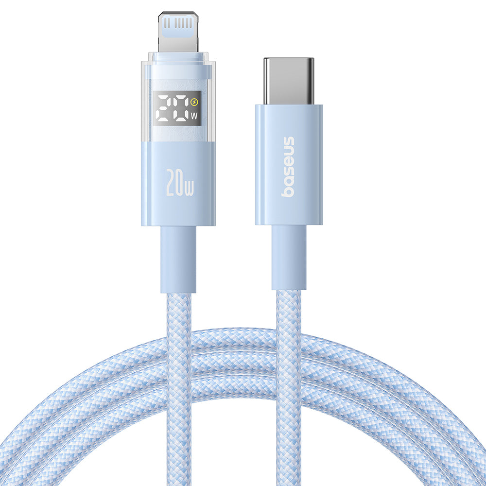 USB-C - Lightning Baseus Display 2 data- og ladekabel, 20W, 1m, Blå P10382703311-00