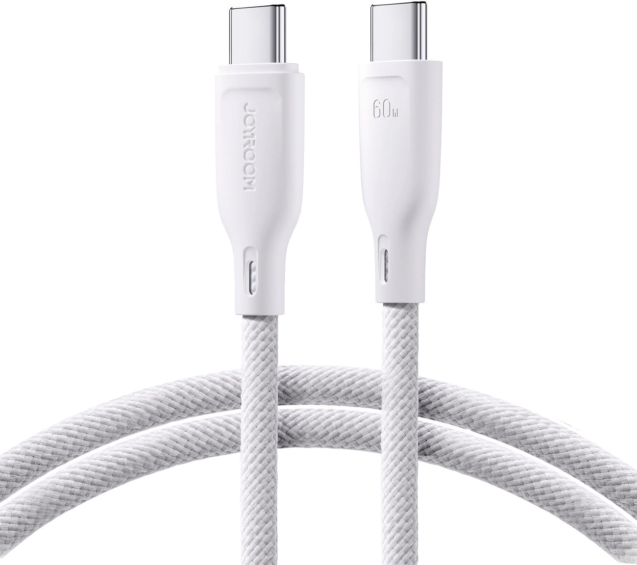 USB-C til USB-C data- og ladekabel Joyroom Multi-Color S-A34, 60W, 1m, Hvit