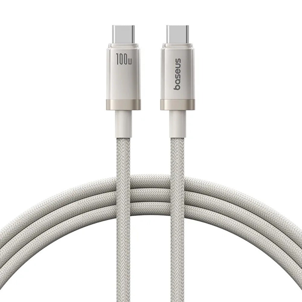 USB-C - USB-C Baseus Titanium data- og ladekabel, 100W, 1m, Sølv P10378100G21-00