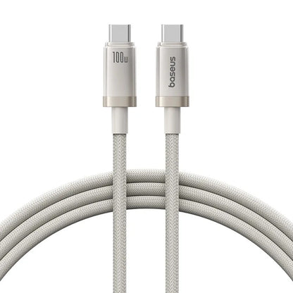 USB-C - USB-C Baseus Titanium data- og ladekabel, 100W, 1m, Sølv P10378100G21-00