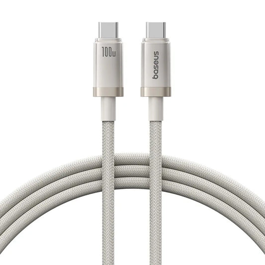 USB-C - USB-C Baseus Titanium data- og ladekabel, 100W, 1m, Sølv P10378100G21-00