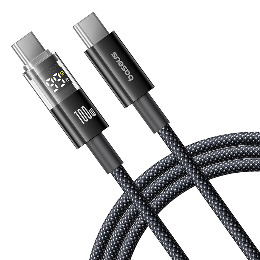USB-C til USB-C Baseus Display 2 data- og ladekabel, 100W, 1m, Svart P10382702121-00