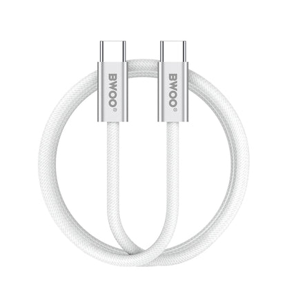 USB-C til USB-C data- og ladekabel BWOO BO-X317C, 240W, 1m, Hvit