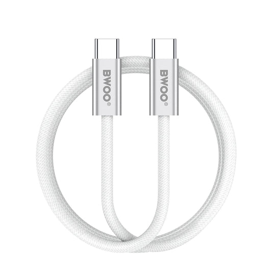 USB-C til USB-C data- og ladekabel BWOO BO-X317C, 240W, 1m, Hvit
