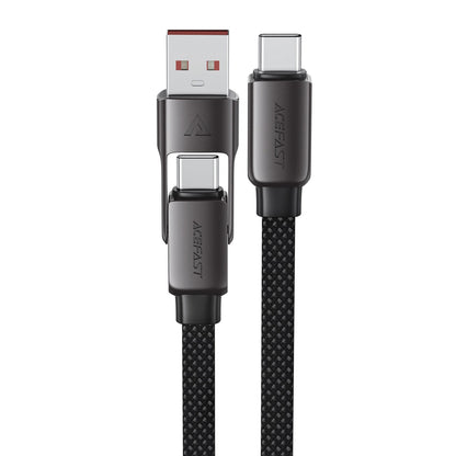 USB-C - USB-A / USB-C Acefast C13-05 data- og ladekabel, 60W, 0.2m, Svart
