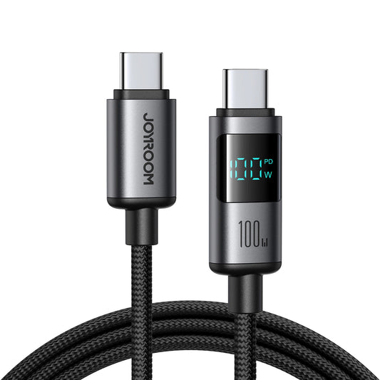 USB-C til USB-C data- og ladekabel Joyroom S-A16 Pro Prism Display, 100W, 1.2m, Svart