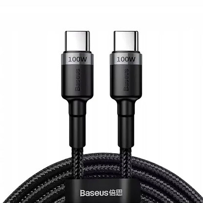 USB-C til USB-C Baseus Cafule data- og ladekabel, 100W, 2m, Grå CATKLF-BLG1