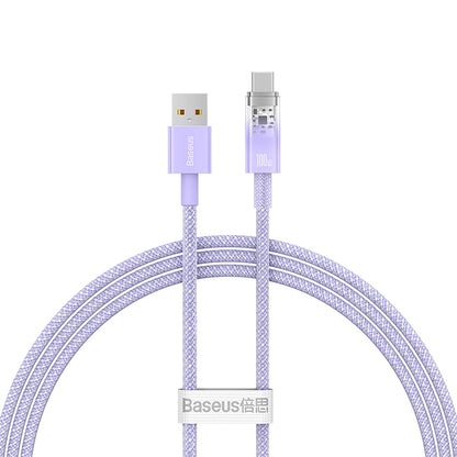 USB-A - USB-C Baseus Explorer data- og ladekabel, 100W, 1m, Lilla CATS010405