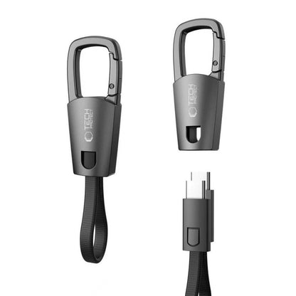 USB-C til USB-C Tech-Protect UltraBoost DNA Nøkkelring, 60W, 0.17m, Grå