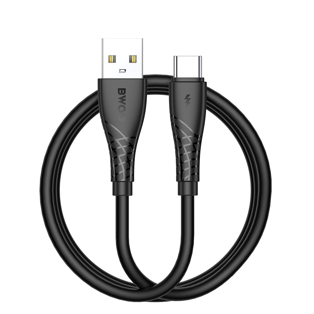 Data- og ladekabel USB-A til USB-C BWOO BO-X318C, 27W, 1m, Svart