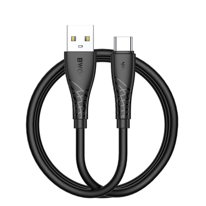 Data- og ladekabel USB-A til USB-C BWOO BO-X318C, 27W, 1m, Svart
