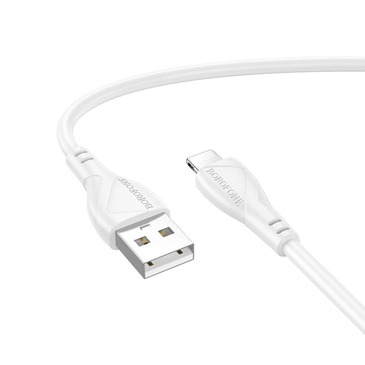 USB-A - Lightning Borofone BX121 Energy data- og ladekabel, 18W, 1m, Hvit