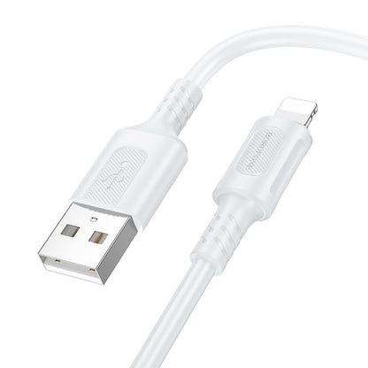 Data- og ladekabel USB-A - Lightning Borofone BX111 Feliz, 18W, 1m, Hvit